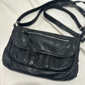 VTG Great American Leatherworks Black Small Crossbody Shoulder Bag Purse.